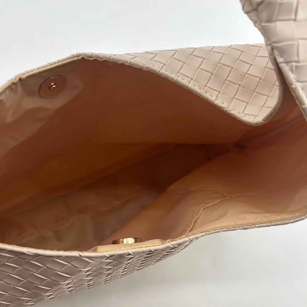 Ulta Beauty NEW Woven Basket Weave Knot Vegan Leather Hobo Shoulder Bag NWT